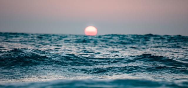 Sunset in ocean